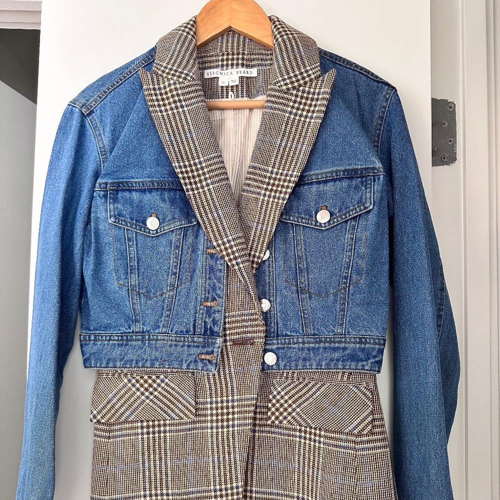 Veronica Beard Mixed Media Jean Jacket